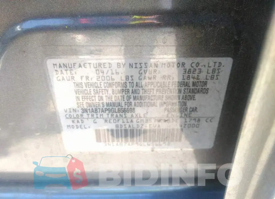 3N1AB7AP9GL656698 Photo# 9