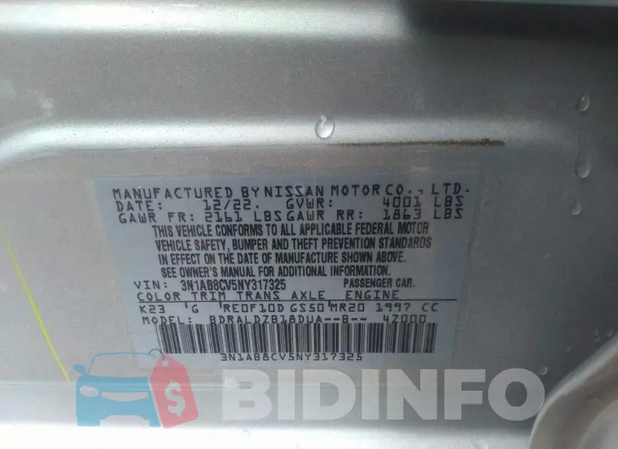 3N1AB8CV5NY317325 Photo# 9