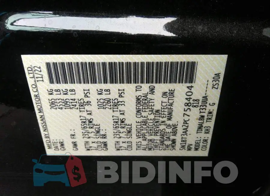 5N1BT3AA2PC758404 Photo# 9