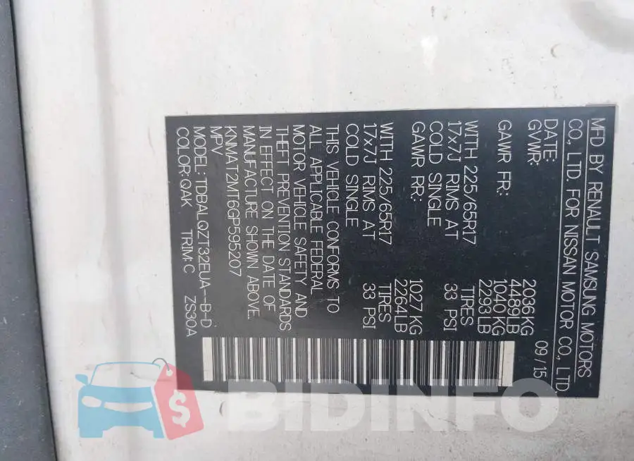 KNMAT2MT6GP595207 Photo# 9