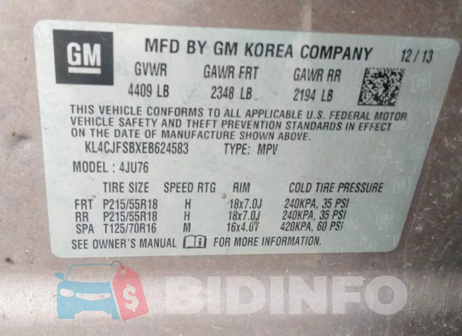 KL4CJFSBXEB624583 Photo# 9