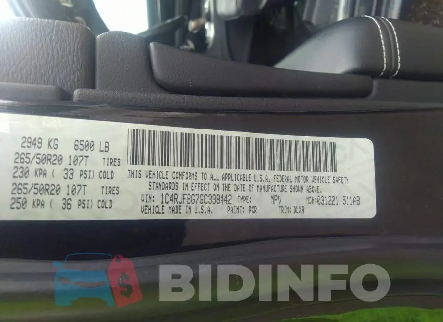 1C4RJFBG7GC338442 Photo# 9