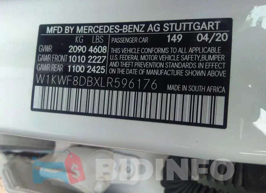 W1KWF8DBXLR596176 Photo# 9