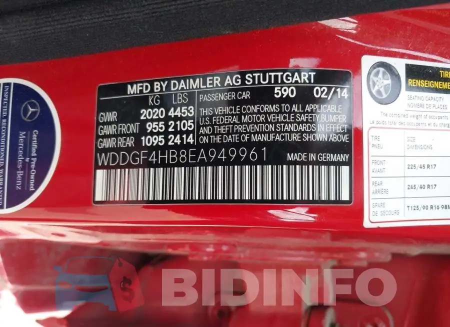 WDDGF4HB8EA949961 Photo# 9