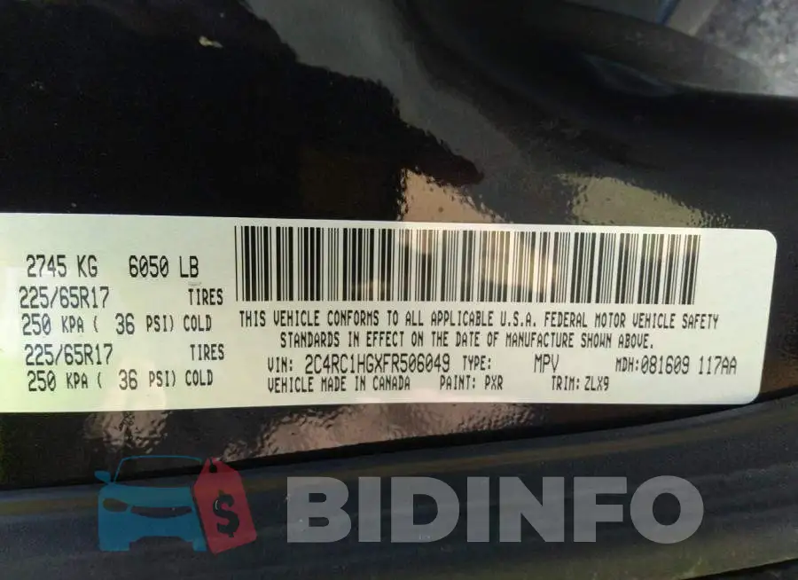 2C4RC1HGXFR506049 Photo# 9