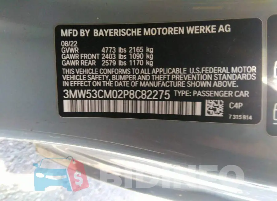 3MW53CM02P8C82275 Photo# 9