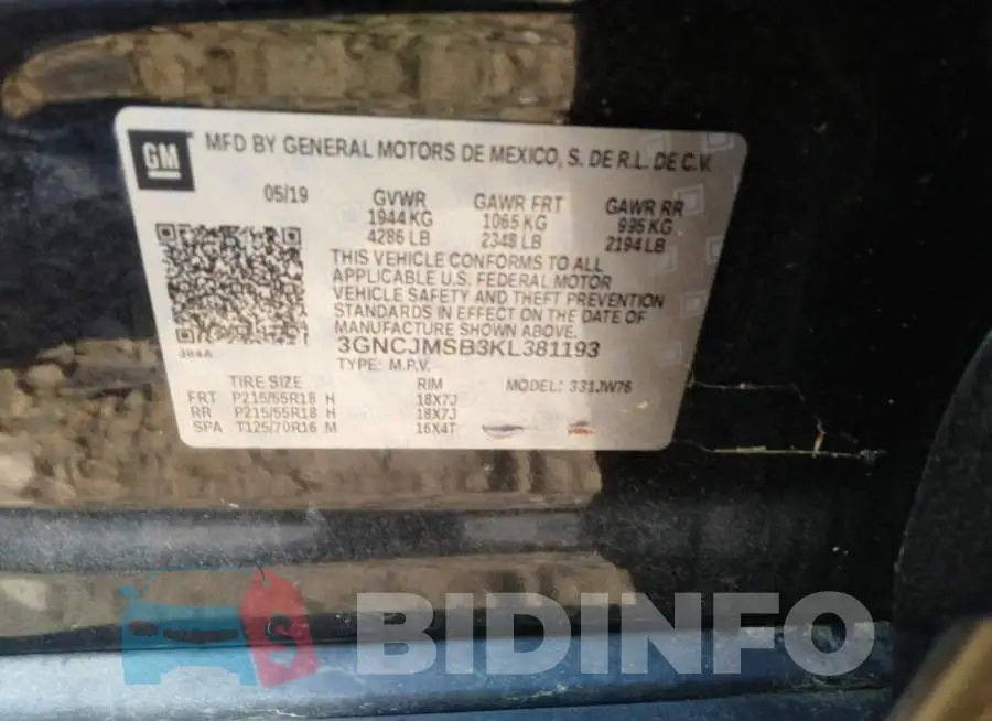 3GNCJMSB3KL381193 Photo# 9