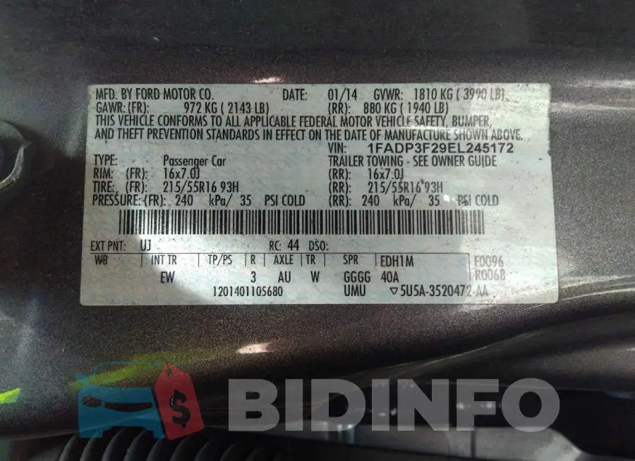 1FADP3F29EL245172 Photo# 9