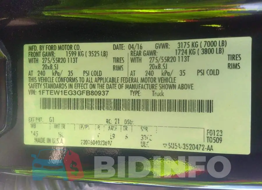 1FTEW1EG3GFB80937 Photo# 9