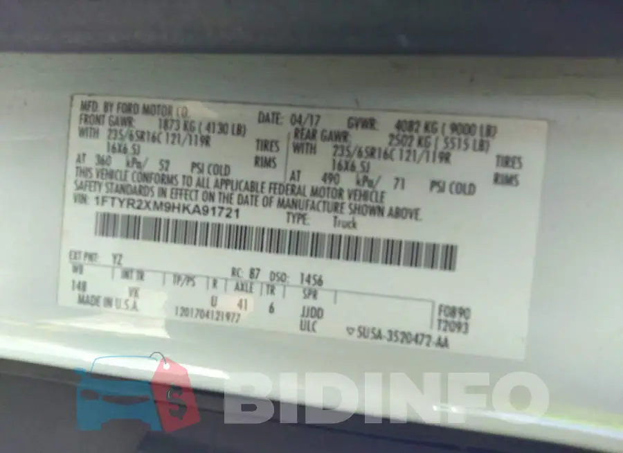 1FTYR2XM9HKA91721 Photo# 9