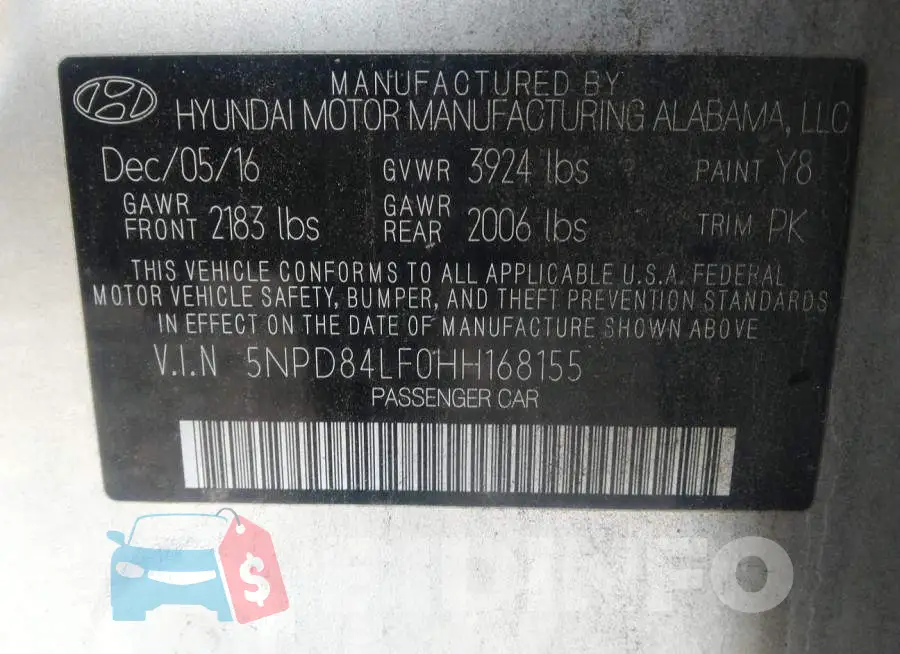 5NPD84LF0HH168155 Photo# 9