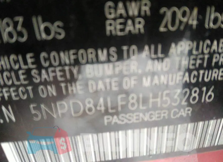 5NPD84LF8LH532816 Photo# 9