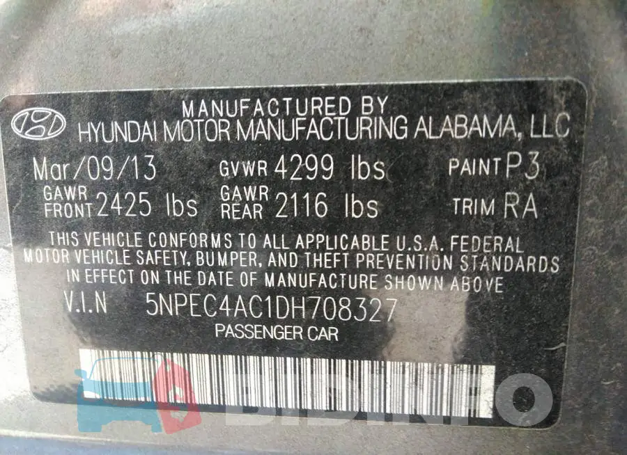 5NPEC4AC1DH708327 Photo# 9