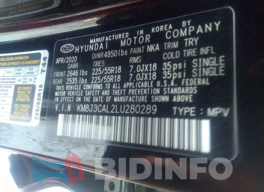 KM8J3CAL2LU280289 Photo# 9