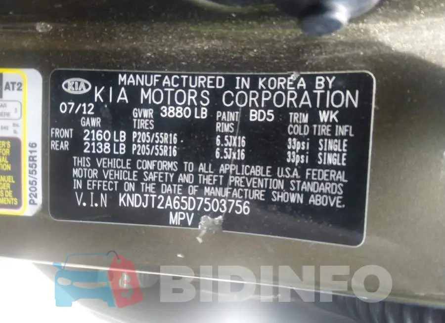 KNDJT2A65D7503756 Photo# 9