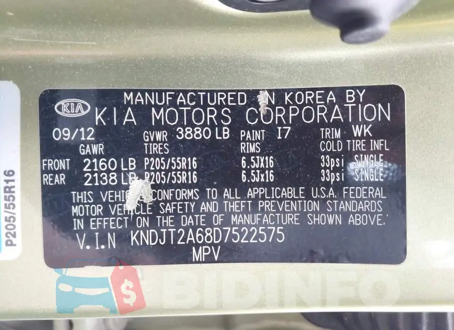 KNDJT2A68D7522575 Photo# 9