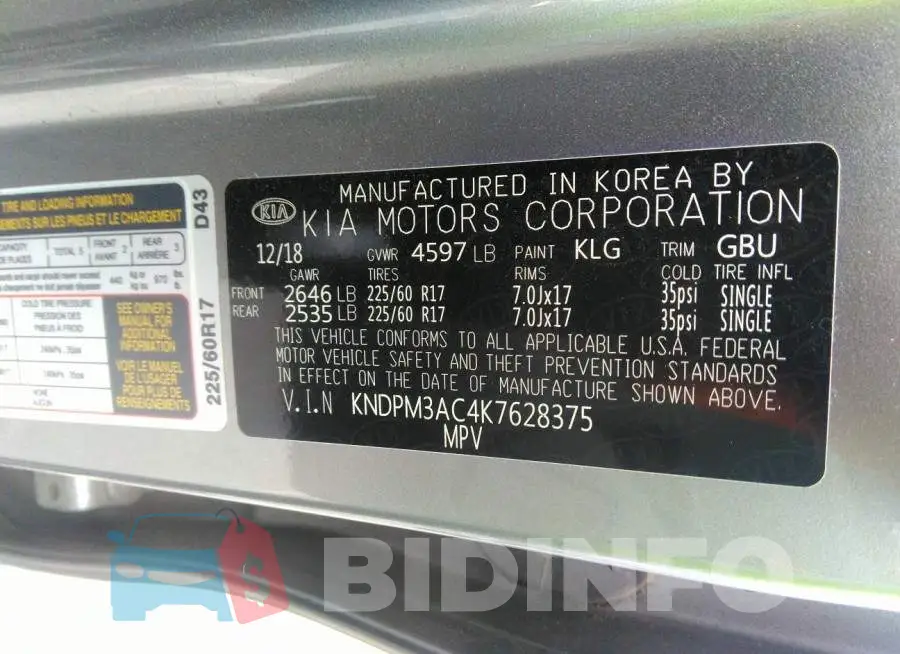 KNDPM3AC4K7628375 Photo# 9