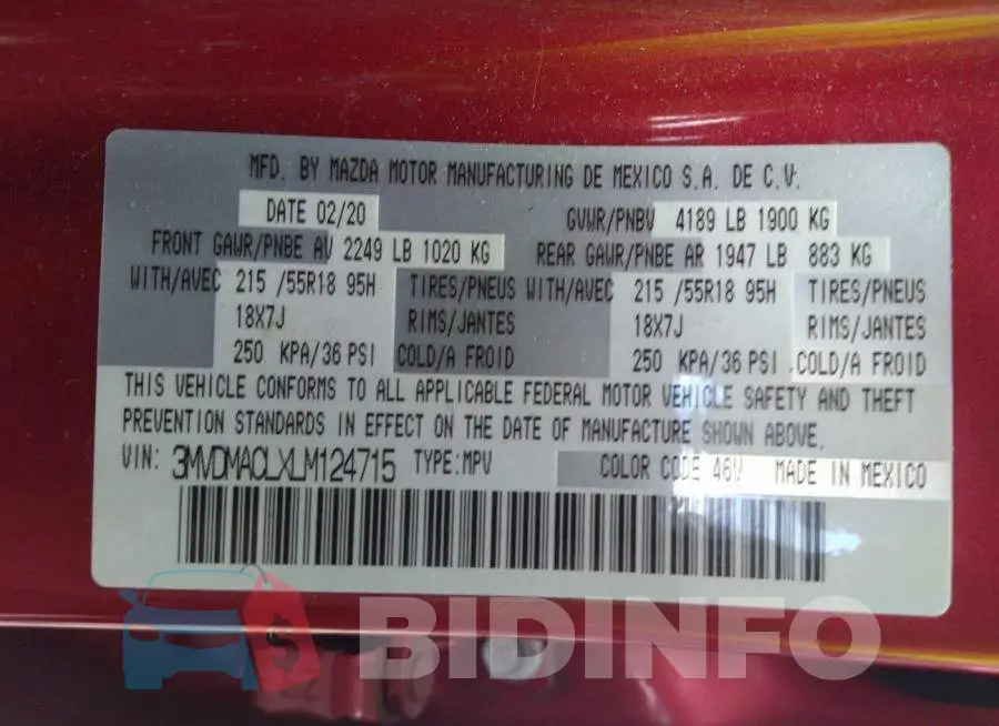 3MVDMACLXLM124715 Photo# 9