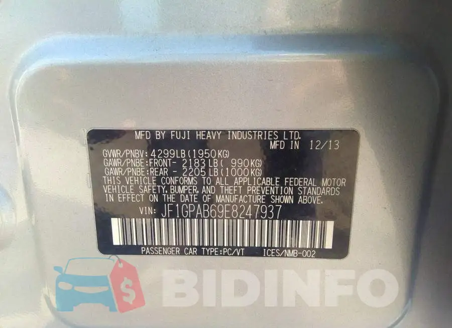 JF1GPAB69E8247937 Photo# 9