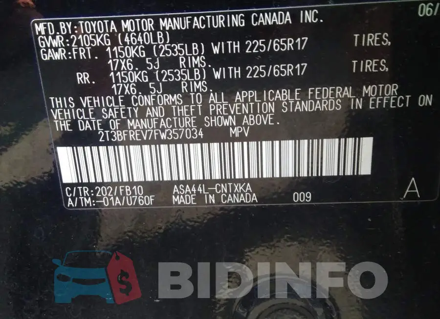 2T3BFREV7FW357034 Photo# 9