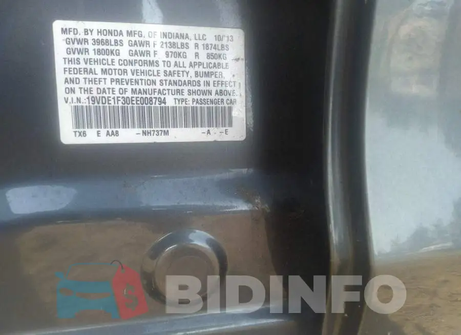 19VDE1F30EE008794 Photo# 9