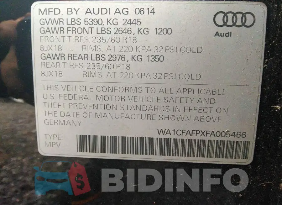 WA1CFAFPXFA005466 Photo# 9