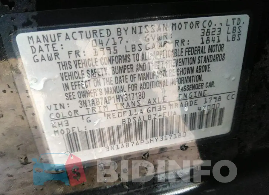 3N1AB7AP1HY317180 Photo# 9