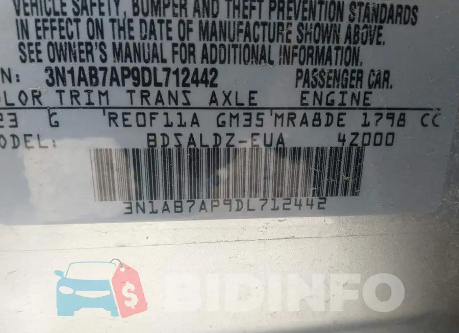 3N1AB7AP9DL712442 Photo# 9