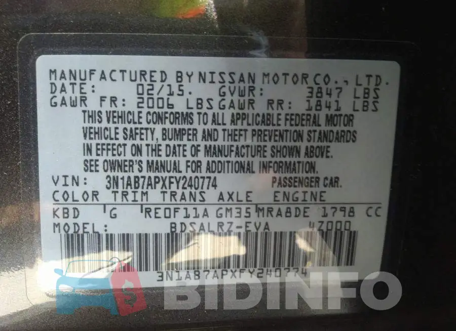 3N1AB7APXFY240774 Photo# 9