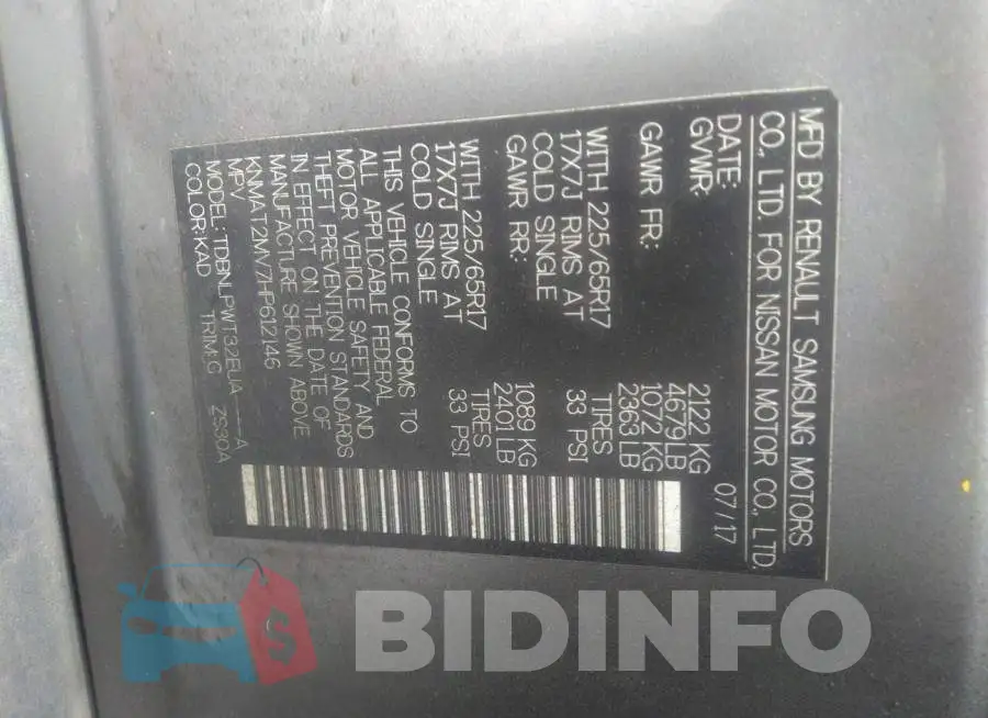KNMAT2MV7HP612146 Photo# 9