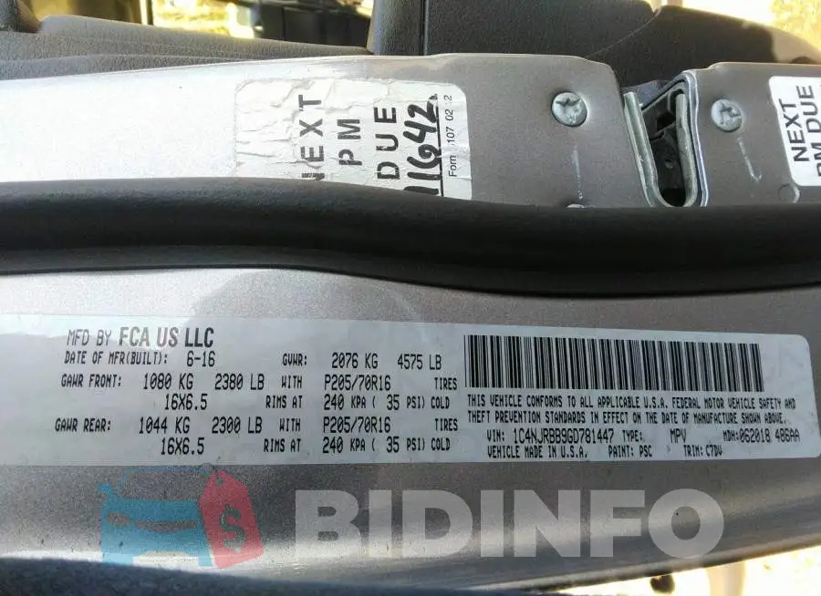 1C4NJRBB9GD781447 Photo# 9