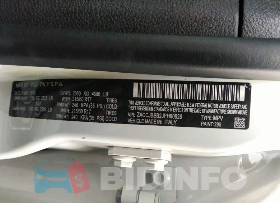 ZACCJBBB2JPH80826 Photo# 9
