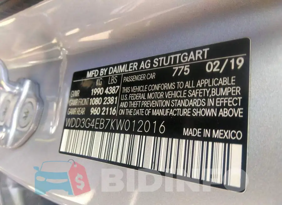 WDD3G4EB7KW012016 Photo# 9