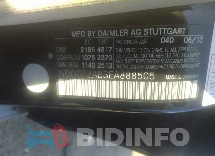 WDDGF8AB3EA888505 Photo# 9
