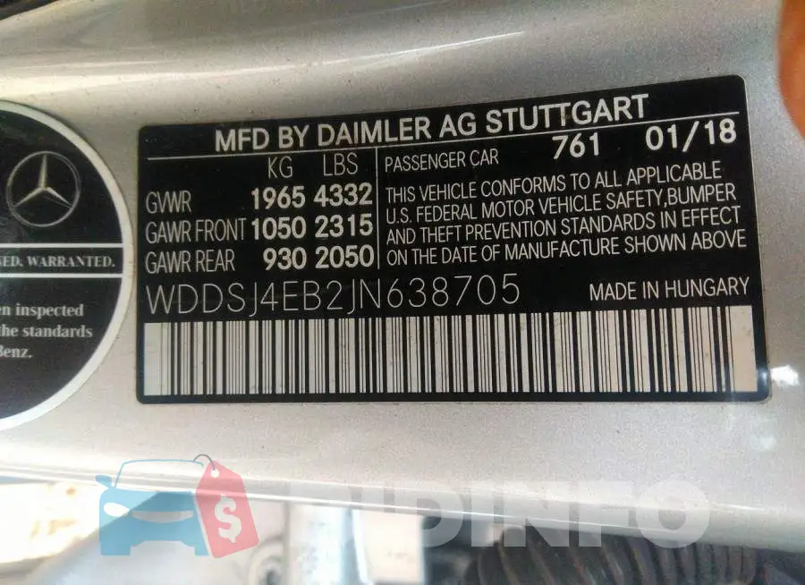 WDDSJ4EB2JN638705 Photo# 9
