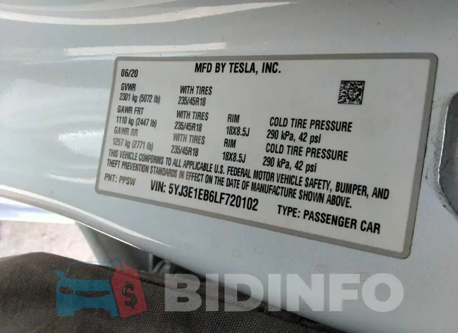 5YJ3E1EB6LF720102 Photo# 9