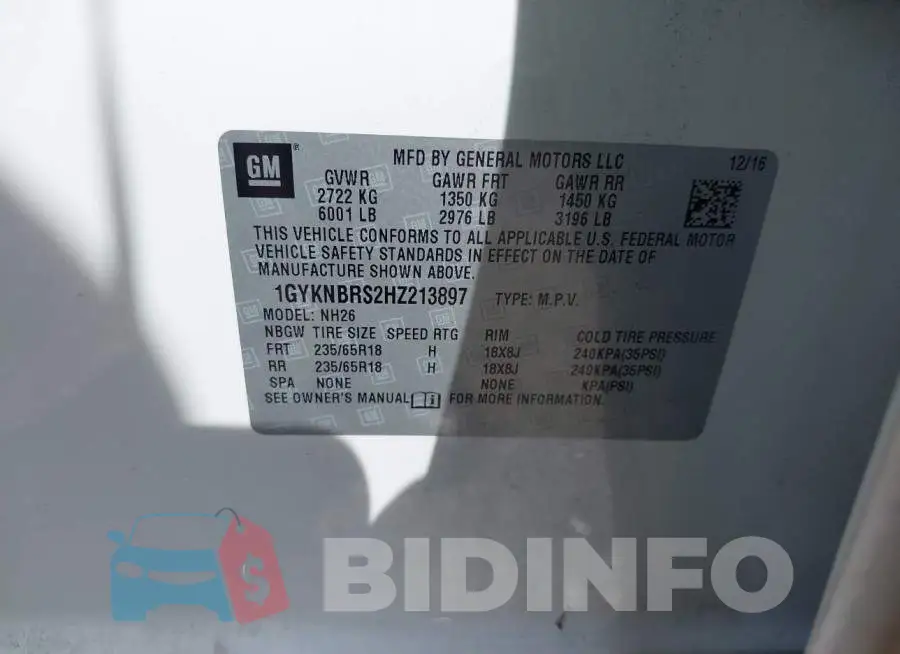 1GYKNBRS2HZ213897 Photo# 9