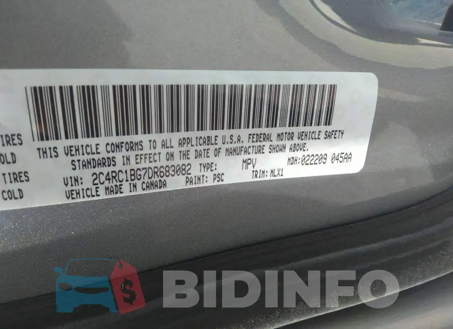 2C4RC1BG7DR683082 Photo# 9