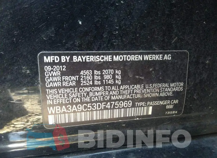 WBA3A9C53DF475969 Photo# 9