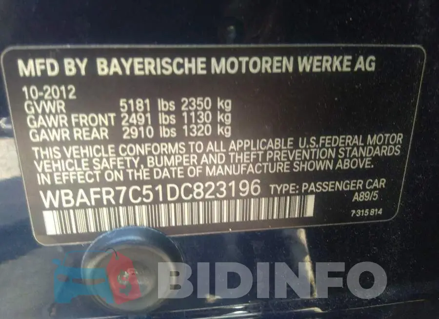 WBAFR7C51DC823196 Photo# 9