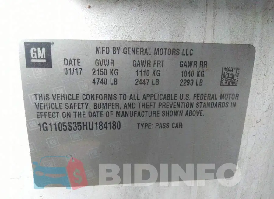 1G1105S35HU184180 Photo# 9