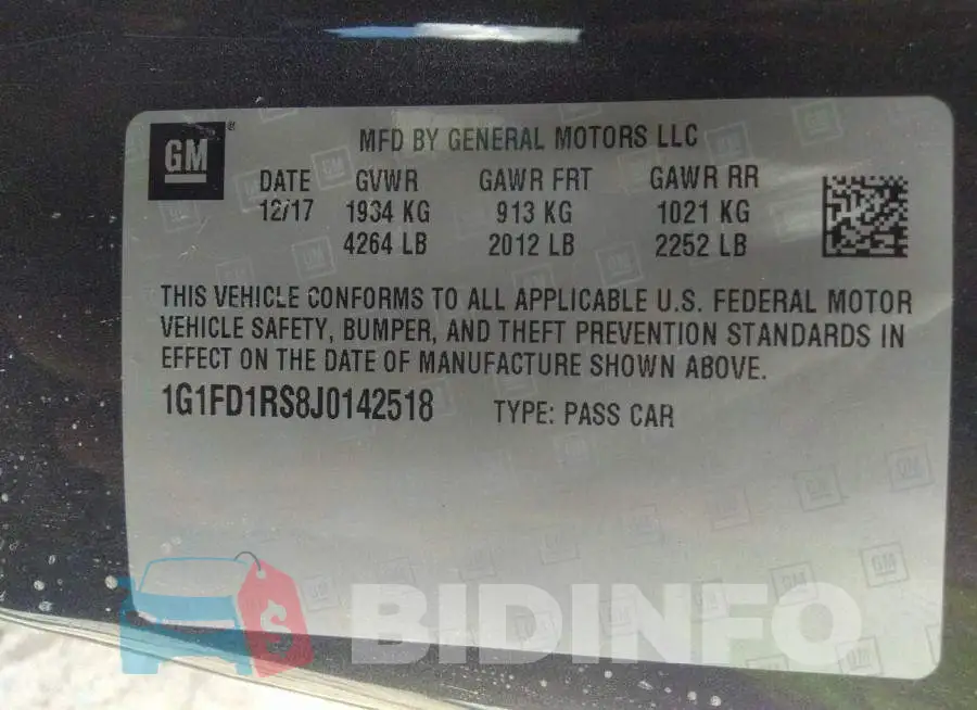1G1FD1RS8J0142518 Photo# 9