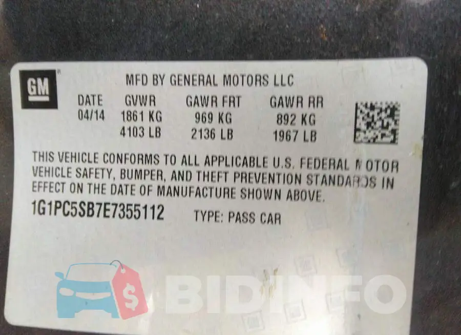 1G1PC5SB7E7355112 Photo# 9