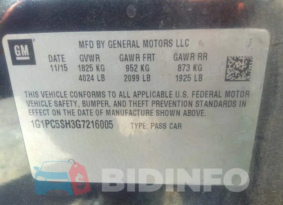 1G1PC5SH3G7216005 Photo# 9