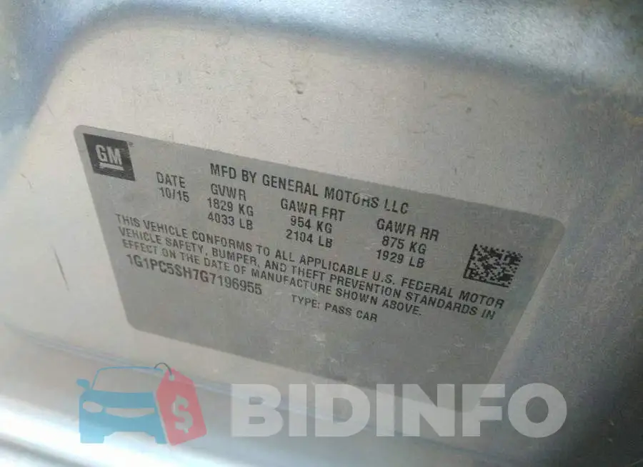 1G1PC5SH7G7196955 Photo# 9
