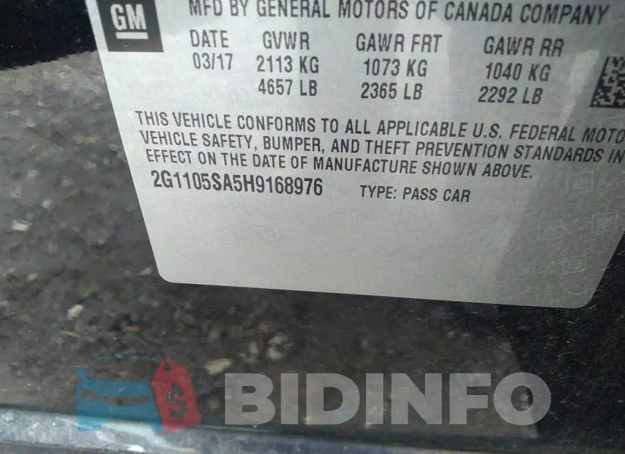 2G1105SA5H9168976 Photo# 9