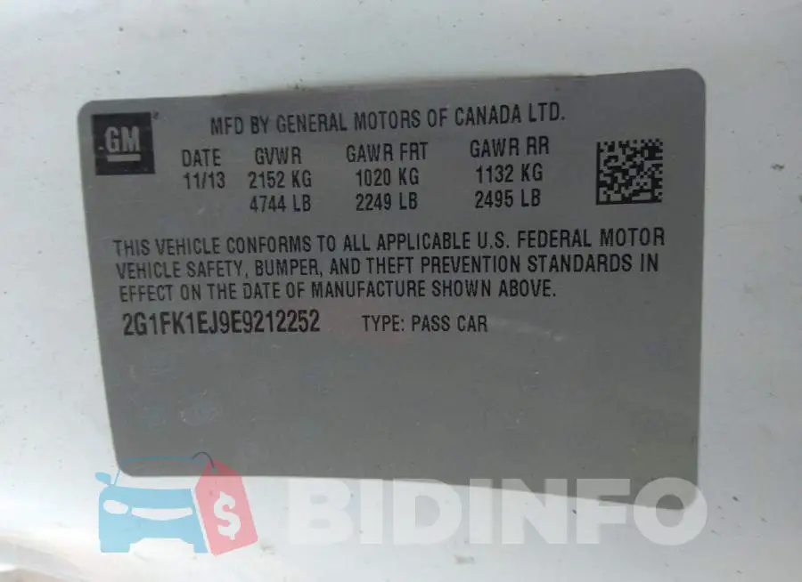 2G1FK1EJ9E9212252 Photo# 9