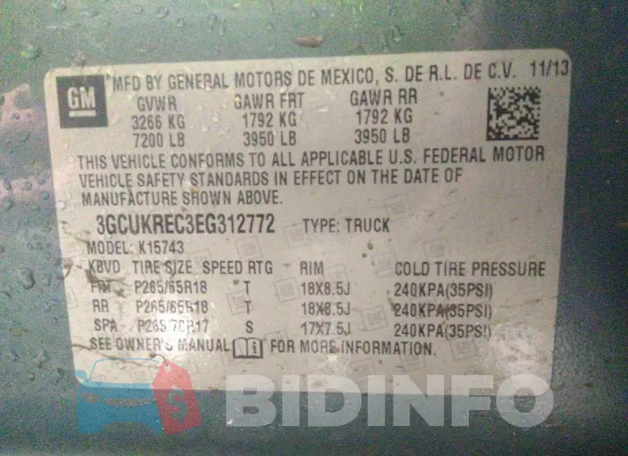 3GCUKREC3EG312772 Photo# 9