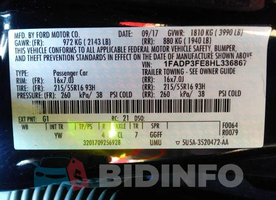 1FADP3FE8HL336867 Photo# 9