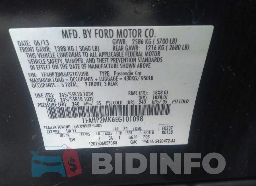 1FAHP2MK6EG101098 Photo# 9